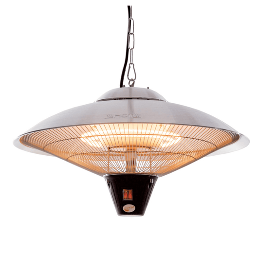 Zilveren heater hangmodel aan ketting.